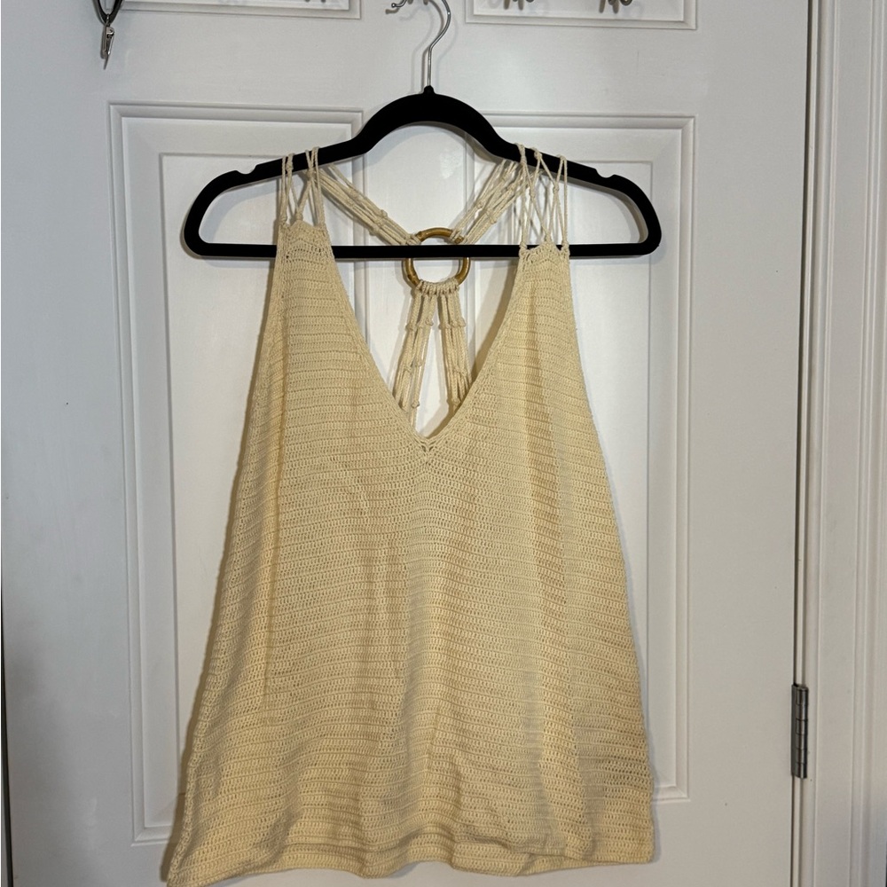 Lauren Ralph Lauren Beige Knit Tank Top